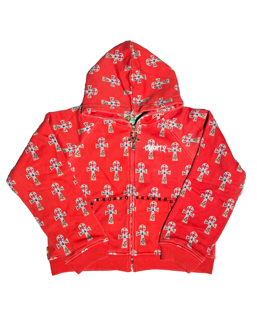 Red Key Of Life Ankh Hoodie