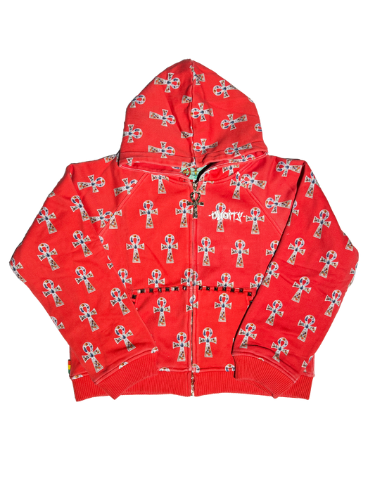 Red Key Of Life Ankh Hoodie