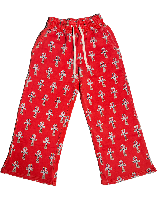 Red Key Of Life Ankh Pants