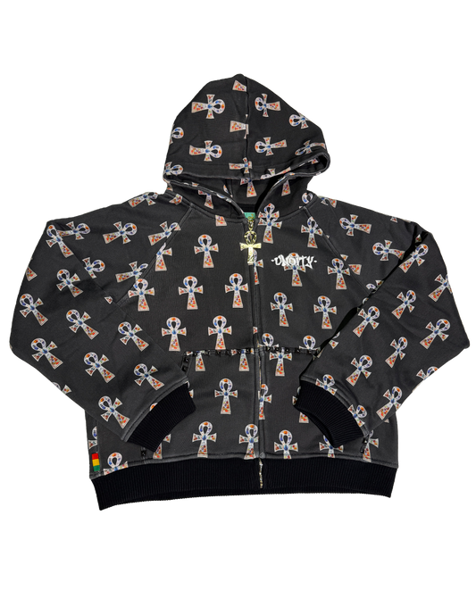 Black Key Of Life Ankh Hoodie